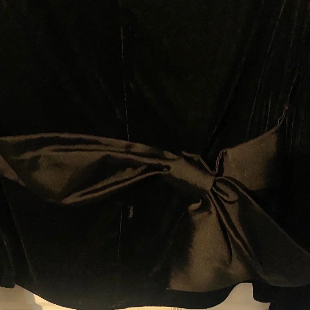 Express Black Velvet Blouse with Bow Detail - Picture 2 of 2